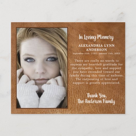 予算悔やみや弔慰写真葬式サンキューレザー (正面)