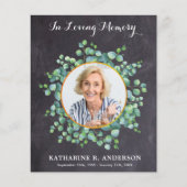 予算悔やみや弔慰葬儀サンキューカードユーカリ (正面)