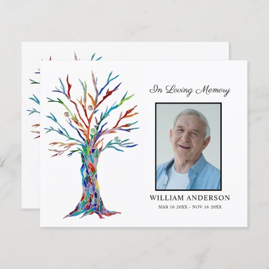 予算悔やみや弔慰葬儀サンキューフォトカード (正面/裏面)