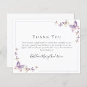 予算悔やみや弔慰蝶の葬儀サンキューノート (正面/裏面)