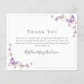 予算悔やみや弔慰蝶の葬儀サンキューノート (正面)