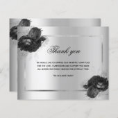 予算悔やみや弔慰銀フローラ写真サンキューカード (正面/裏面)