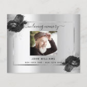 予算悔やみや弔慰銀フローラ写真サンキューカード (裏面)