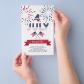 予算愛国独立記念日パーティの招待状 チラシ (ハンドル)
