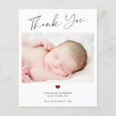 予算感謝していのベビー写真の誕生発表 チラシ (正面)