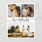 予算感謝してい3写真結婚のサンキューカード (正面)