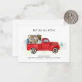 予算我々が移動しているヴィンテージレッドトラック新しいアドレス ノートカード (正面/裏面インサイチュ)