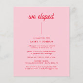 予算我々が駆け落ちたレトロ駆け落ち結婚式招待 (裏面)