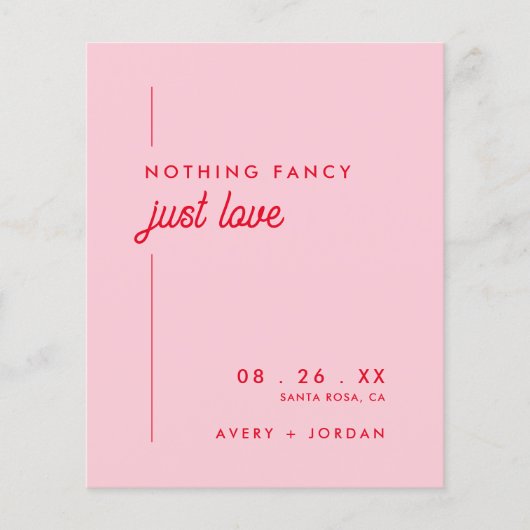 予算我々が駆け落ちたレトロ駆け落ち結婚式招待 (正面)