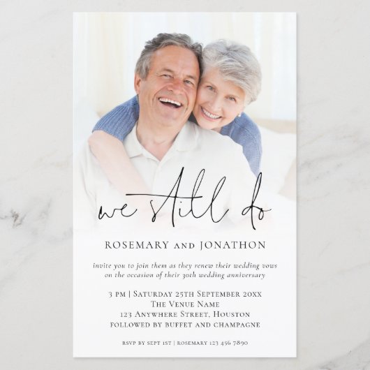 予算我々はまだ写真の誓い更新招待状 (正面)