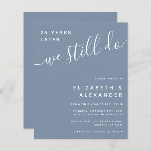 予算我々はまだ誓い更新招待状 (正面/裏面)