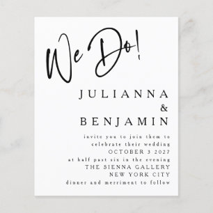 予算我々はエレガント白黒結婚式の招待