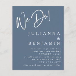 予算我々はエレガント石板ブルーウェディング招待する