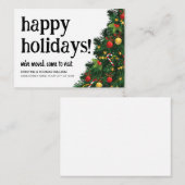 予算我々はクリスマスツリー幸せな休日を移動 ノートカード (正面/裏面)