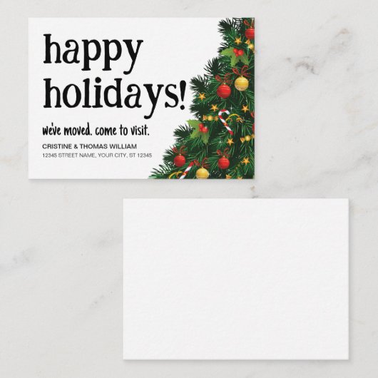 予算我々はクリスマスツリー幸せな休日を移動 ノートカード (正面/裏面)