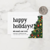 予算我々はクリスマスツリー幸せな休日を移動 ノートカード (正面/裏面インサイチュ)