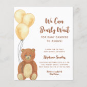 予算我々はベアベビーシャワー招待状待ち (正面)