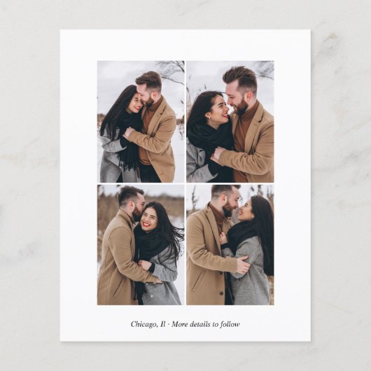 予算我々は写真婚約した婚約発表 (裏面)