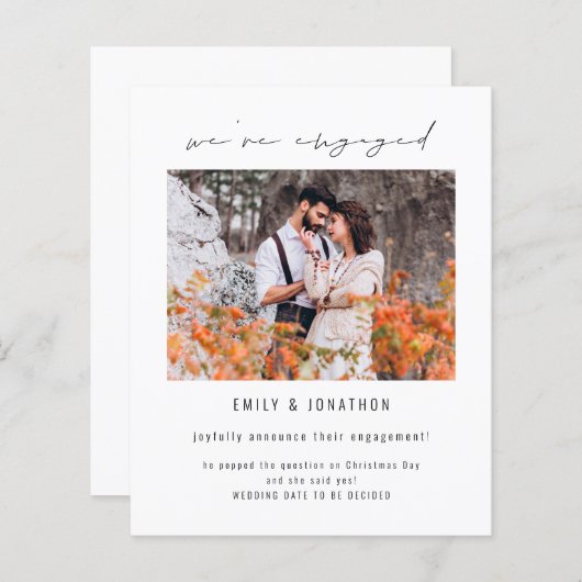 予算我々は写真婚約した婚約発表 (正面/裏面)