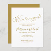 予算我々は婚約パーティ婚約した招待状 (正面/裏面)