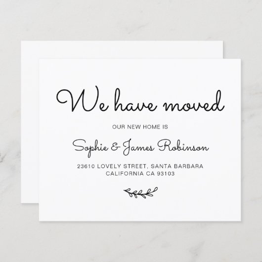 予算我々は新しい家を動かす発表を移動した (正面/裏面)