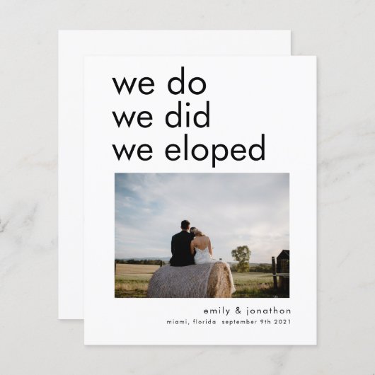 予算我々は、我々が逃げた写真の発表 (正面/裏面)