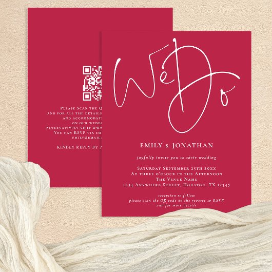 予算我々マゼンダQR結婚式を招待する