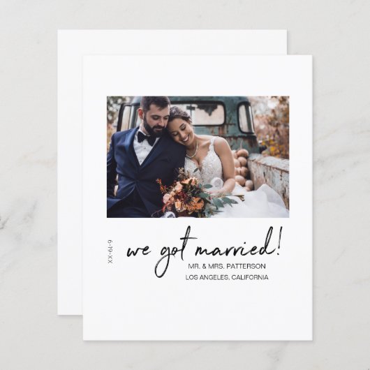 予算我々得の結婚した結婚発表 (正面/裏面)