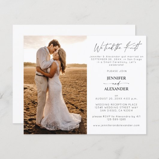 予算我々結び付け結び目1写真ポスト結婚披露宴 (正面/裏面)