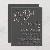 予算我々黒エレガント金ゴールド結婚式の招待 (正面/裏面)