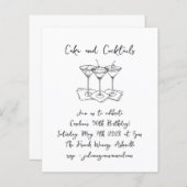 予算手書きケーキのカクテルバースデーパーティー (正面/裏面)