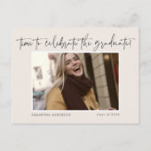 予算手書きスクリプトフォト2022卒業 ポストカード (正面)