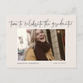 予算手書きスクリプトフォト2022卒業 ポストカード