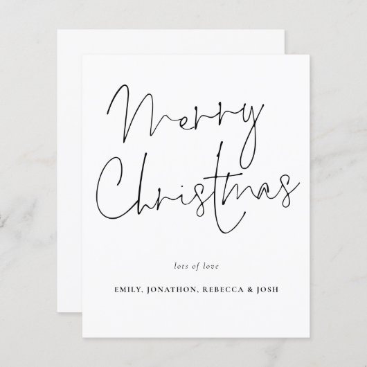 予算手書きスタイルメリークリスマスカード (正面/裏面)