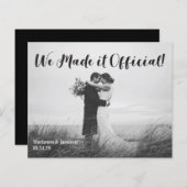 予算手書きタイポグラフィ結婚の発表 (正面/裏面)