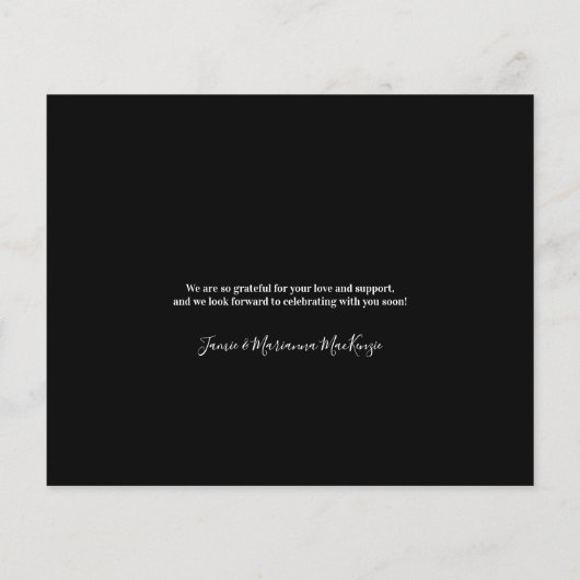 予算手書きタイポグラフィ結婚の発表 (裏面)