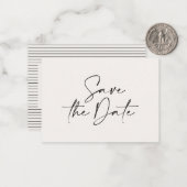 予算手書きタイポグラフィ結婚の発表 ノートカード (正面/裏面インサイチュ)