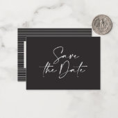 予算手書きタイポグラフィ結婚の発表 ノートカード (正面/裏面インサイチュ)