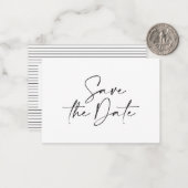 予算手書きタイポグラフィ結婚の発表 ノートカード (正面/裏面インサイチュ)