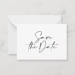 予算手書きタイポグラフィ結婚の発表 ノートカード