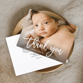 予算手書き写真ベビーサンキューカード