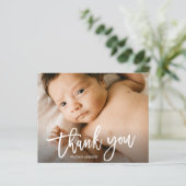 予算手書き写真ベビーサンキューカード (スタンド正面)