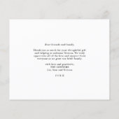 予算手書き写真ベビーサンキューカード (裏面)