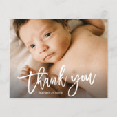 予算手書き写真ベビーサンキューカード (正面)