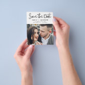 予算手書き日付写真の保存招待状 チラシ (手)