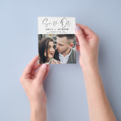 予算手書き日付写真の保存招待状 チラシ (手)