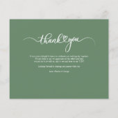 予算手書き結婚の写真サンキューカード (裏面)