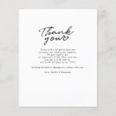 予算手書き結婚の写真サンキューカード (裏面)