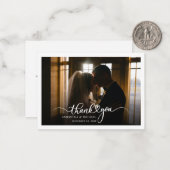 予算手書き結婚の写真サンキューカード ノートカード (正面/裏面インサイチュ)