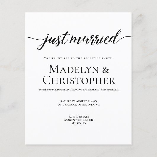 予算披露宴のみ結婚の写真たった今結婚しました チラシ (正面)